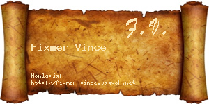 Fixmer Vince névjegykártya